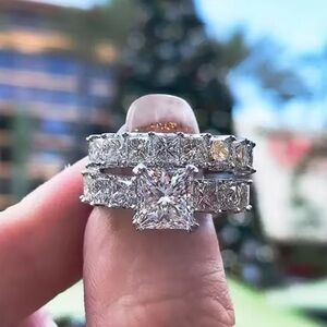 *NEW* 925 2pc Wedding Ring Set